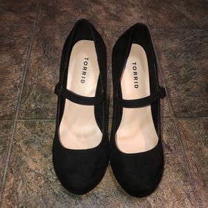 Torrid Black Suede Maryjane platforms